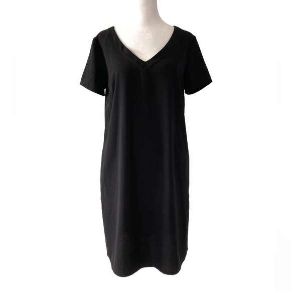 Apt 9 small black dress shirt sleeves pockets v-neck - Picture 1 of 13